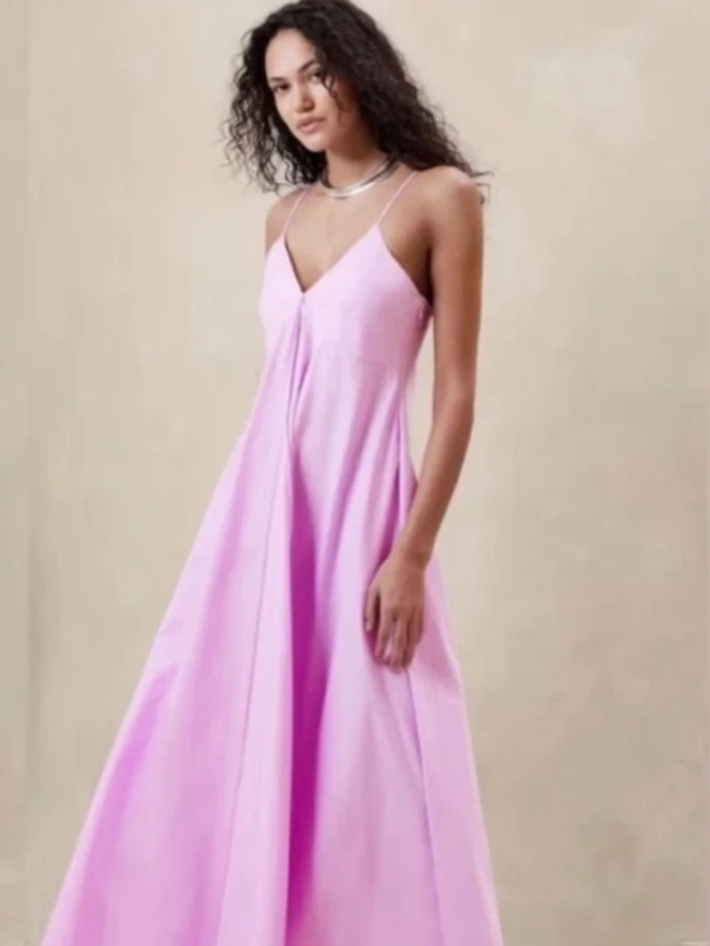 Banana Republic Bias-Cut Cotton Poplin Maxi Dress - Size 18